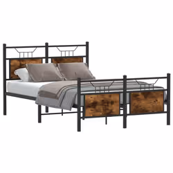 vidaXL Bed Frame without Mattress Smoked Oak 90x190 cm Single Engineered Wood - smoked oak, 120 x 200 cm