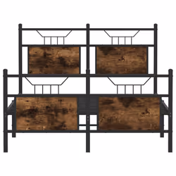 vidaXL Bed Frame without Mattress Smoked Oak 90x190 cm Single Engineered Wood - smoked oak, 120 x 200 cm - Additional view 5