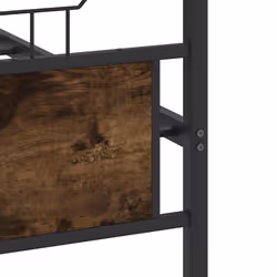 vidaXL Bed Frame without Mattress Smoked Oak 90x190 cm Single Engineered Wood - smoked oak, 120 x 200 cm - Additional view 9