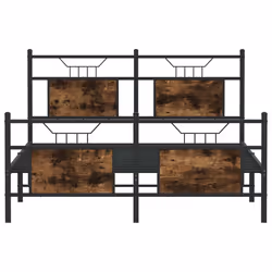 vidaXL Bed Frame without Mattress Smoked Oak 90x190 cm Single Engineered Wood - smoked oak, 137 x 190 cm - Additional view 5