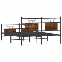 vidaXL Bed Frame without Mattress Smoked Oak 90x190 cm Single Engineered Wood - smoked oak, 137 x 190 cm - Additional view 7