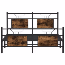 vidaXL Bed Frame without Mattress Smoked Oak 90x190 cm Single Engineered Wood - smoked oak, 140 x 190 cm - Additional view 5