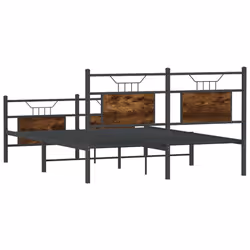 vidaXL Bed Frame without Mattress Smoked Oak 90x190 cm Single Engineered Wood - smoked oak, 140 x 190 cm - Additional view 7