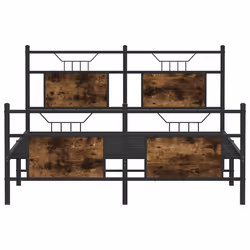 vidaXL Bed Frame without Mattress Smoked Oak 90x190 cm Single Engineered Wood - smoked oak, 140 x 200 cm - Additional view 5