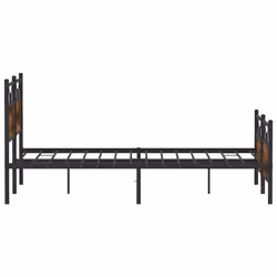 vidaXL Bed Frame without Mattress Smoked Oak 90x190 cm Single Engineered Wood - smoked oak, 140 x 200 cm - Additional view 6