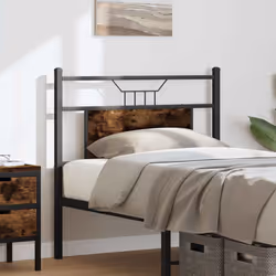 vidaXL Headboard Smoked Oak 75 cm Engineered Wood and Steel bed headboard - Additional view 2