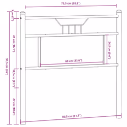 vidaXL Headboard Smoked Oak 75 cm Engineered Wood and Steel bed headboard - Additional view 3