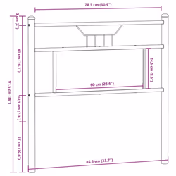vidaXL Headboard Smoked Oak 80 cm Engineered Wood and Steel bed headboard - Additional view 7