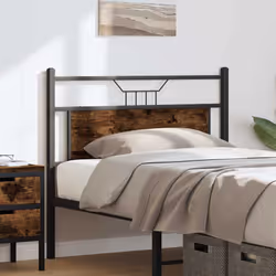 vidaXL Headboard Smoked Oak 100 cm Engineered Wood and Steel bed headboard