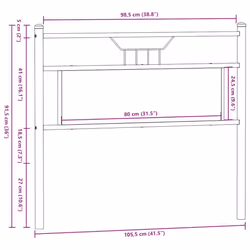 vidaXL Headboard Smoked Oak 100 cm Engineered Wood and Steel bed headboard - Additional view 7