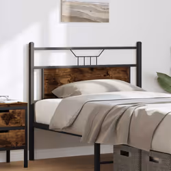 vidaXL Headboard Smoked Oak 107 cm Engineered Wood and Steel bed headboard