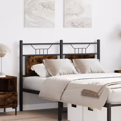 vidaXL Headboard Smoked Oak 120 cm Engineered Wood and Steel bed headboard