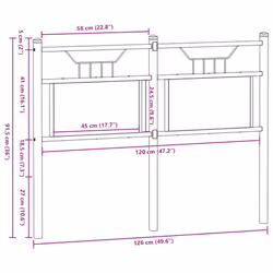 vidaXL Headboard Smoked Oak 120 cm Engineered Wood and Steel bed headboard - Additional view 7