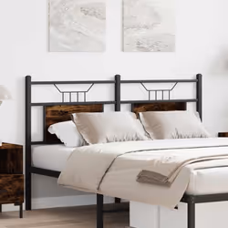 vidaXL Headboard Smoked Oak 137 cm Engineered Wood and Steel bed headboard