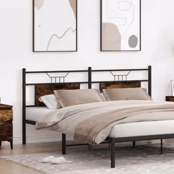vidaXL Headboard Smoked Oak 183 cm Engineered Wood and Steel bed headboard
