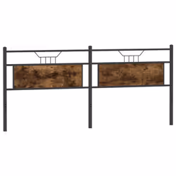 vidaXL Headboard Smoked Oak 193 cm Engineered Wood and Steel bed headboard - Additional view 5