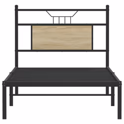 vidaXL Bed Frame without Mattress Smoked Oak 90x190 cm Single Engineered Wood - sonoma oak, 90 x 190 cm - Additional view 5