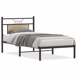 vidaXL Bed Frame without Mattress Smoked Oak 90x190 cm Single Engineered Wood - sonoma oak, 90 x 200 cm