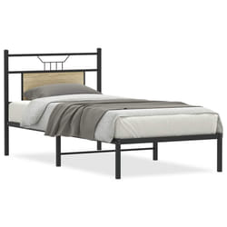 vidaXL Bed Frame without Mattress Smoked Oak 90x190 cm Single Engineered Wood - sonoma oak, 90 x 200 cm