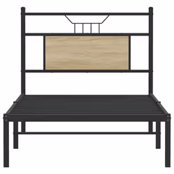 vidaXL Bed Frame without Mattress Smoked Oak 90x190 cm Single Engineered Wood - sonoma oak, 90 x 200 cm - Additional view 5