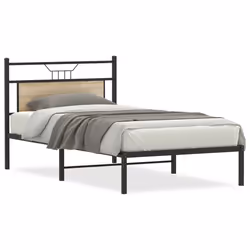 vidaXL Metal Bed Frame without Mattress double bed - sonoma oak, 100 x 200 cm