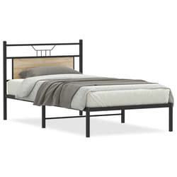 vidaXL Metal Bed Frame without Mattress double bed - sonoma oak, 100 x 200 cm