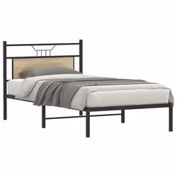 vidaXL Metal Bed Frame without Mattress double bed - sonoma oak, 100 x 200 cm