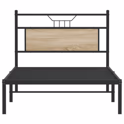 vidaXL Bed Frame without Mattress Smoked Oak 90x190 cm Single Engineered Wood - sonoma oak, 107 x 203 cm - Additional view 5