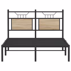 vidaXL Bed Frame without Mattress Smoked Oak 90x190 cm Single Engineered Wood - sonoma oak, 120 x 200 cm - Additional view 5