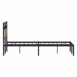 vidaXL Bed Frame without Mattress Smoked Oak 90x190 cm Single Engineered Wood - sonoma oak, 120 x 200 cm - Additional view 6