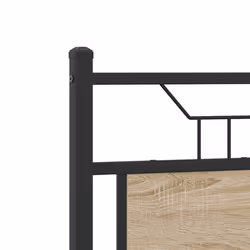 vidaXL Bed Frame without Mattress Smoked Oak 90x190 cm Single Engineered Wood - sonoma oak, 120 x 200 cm - Additional view 8