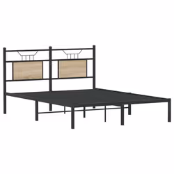 vidaXL Metal Bed Frame without Mattress double bed - sonoma oak, 137 x 190 cm - Additional view 4