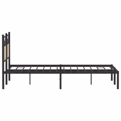 vidaXL Metal Bed Frame without Mattress double bed - sonoma oak, 137 x 190 cm - Additional view 6