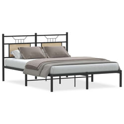 vidaXL Bed Frame without Mattress Smoked Oak 90x190 cm Single Engineered Wood - sonoma oak, 140 x 190 cm