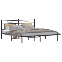 vidaXL Bed Frame without Mattress Smoked Oak 90x190 cm Single Engineered Wood - sonoma oak, 160 x 200 cm - Additional view 2