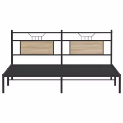 vidaXL Bed Frame without Mattress Smoked Oak 90x190 cm Single Engineered Wood - sonoma oak, 160 x 200 cm - Additional view 5