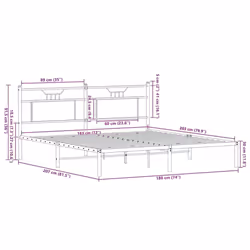 vidaXL Bed Frame without Mattress Sonoma Oak 183x203 cm Engineered Wood - Additional view 3