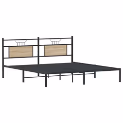vidaXL Bed Frame without Mattress Sonoma Oak 183x203 cm Engineered Wood - Additional view 4