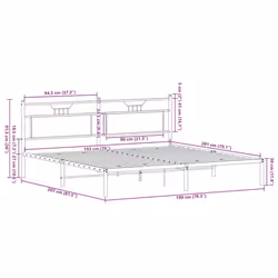 vidaXL Metal Bed Frame without Mattress double bed - sonoma oak, 193 x 203 cm - Additional view 10
