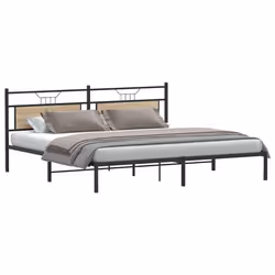 vidaXL Metal Bed Frame without Mattress double bed - sonoma oak, 193 x 203 cm