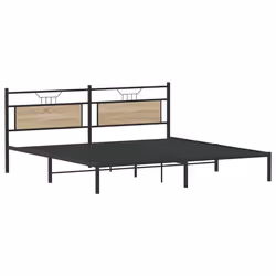 vidaXL Metal Bed Frame without Mattress double bed - sonoma oak, 193 x 203 cm - Additional view 4