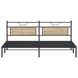 vidaXL Metal Bed Frame without Mattress double bed - sonoma oak, 193 x 203 cm - Additional view 5
