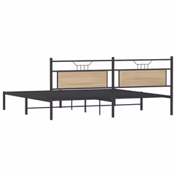 vidaXL Metal Bed Frame without Mattress double bed - sonoma oak, 193 x 203 cm - Additional view 7