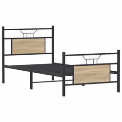 vidaXL Metal Bed Frame without Mattress double bed - sonoma oak, 80 x 200 cm