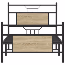 vidaXL Bed Frame without Mattress Smoked Oak 90x190 cm Single Engineered Wood - sonoma oak, 90 x 190 cm - Additional view 5
