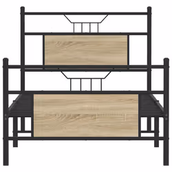vidaXL Metal Bed Frame without Mattress double bed - sonoma oak, 90 x 200 cm - Additional view 5