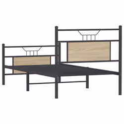 vidaXL Metal Bed Frame without Mattress double bed - sonoma oak, 90 x 200 cm - Additional view 7
