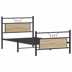vidaXL Bed Frame without Mattress Smoked Oak 90x190 cm Single Engineered Wood - sonoma oak, 100 x 190 cm