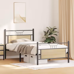 vidaXL Metal Bed Frame without Mattress double bed - sonoma oak, 107 x 203 cm - Additional view 4