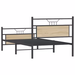 vidaXL Metal Bed Frame without Mattress double bed - sonoma oak, 107 x 203 cm - Additional view 7